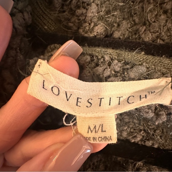 Lovestitch Green Hooded Sherpa Cardigan Open Front Pockets M/L Cozy Warm Layer - Picture 4 of 8